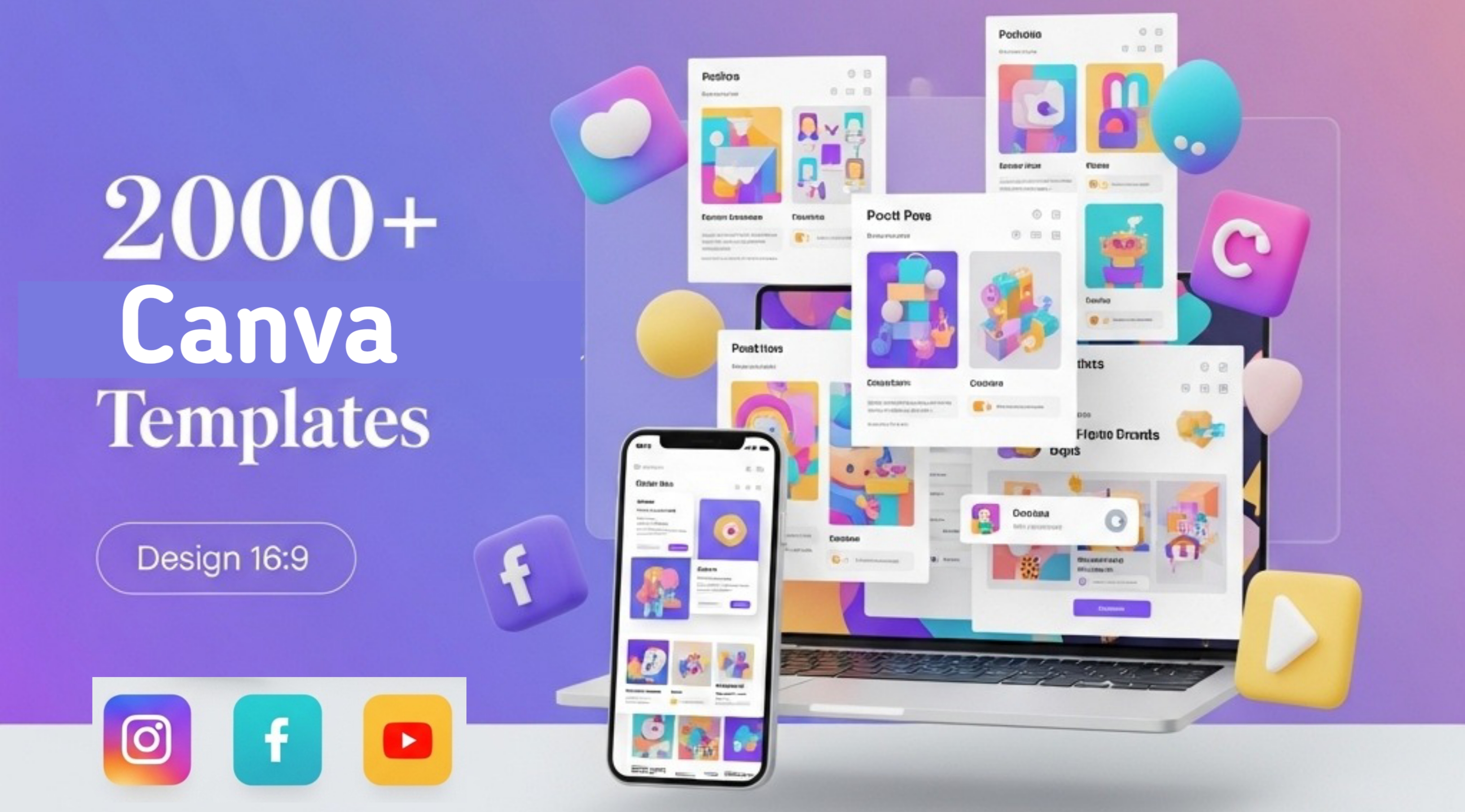 2000+ Canva Social Media Templates - Ready to use
